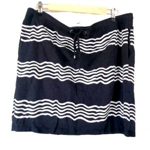 Nautica Navy and White Striped Cotton Skirt-XL